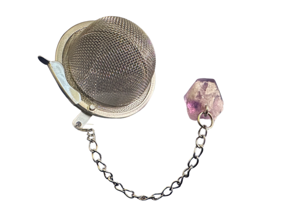 amethyst crystal tea strainer