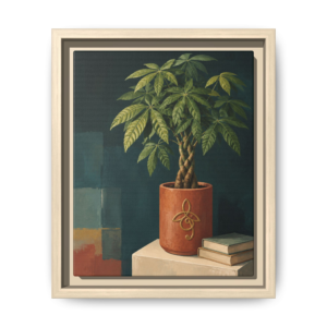 Rooted Prosperity Money Tree  Dream Music Trinity Framed Canvas Art