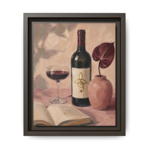 Pour Into Yourself Framed Canvas — Wine and Self-Care Wall Art