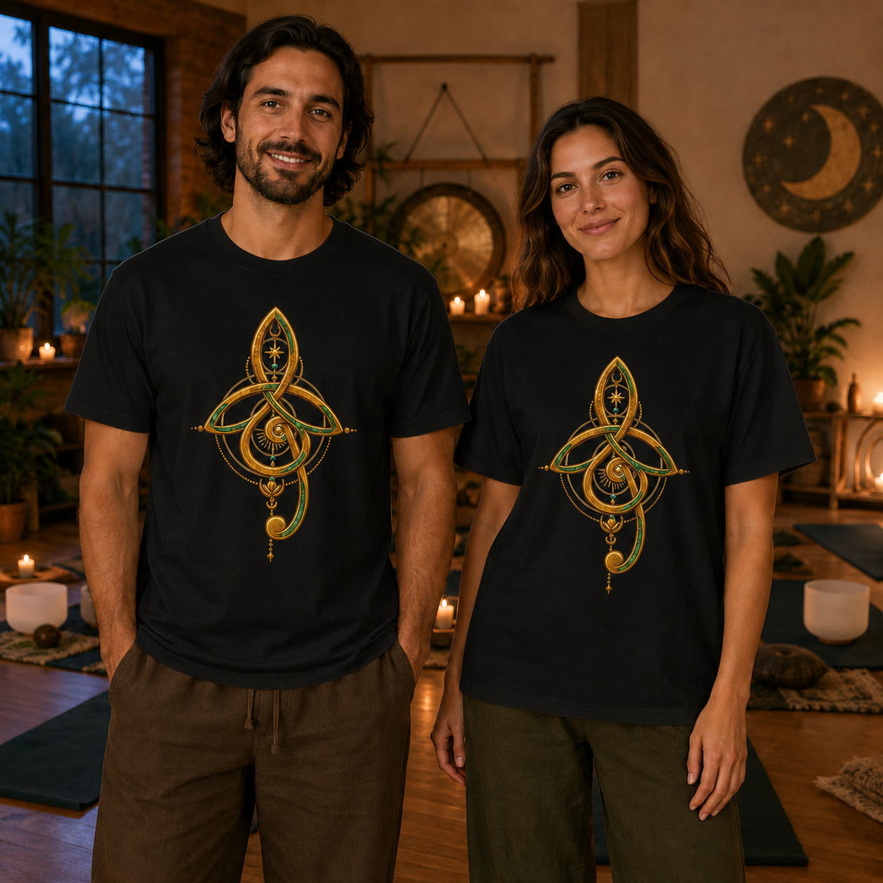 Celestial Harmony Organic Unisex T-Shirt – Dream Music Trinity - Image 2