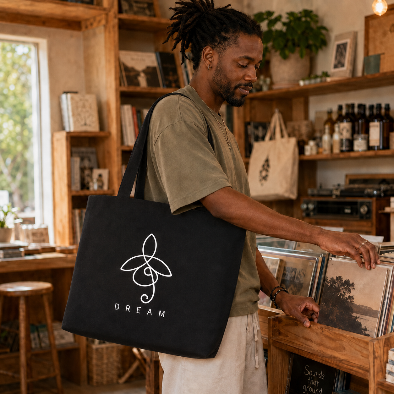 Carry the Dream Large Organic Cotton Tote Bag - Image 2