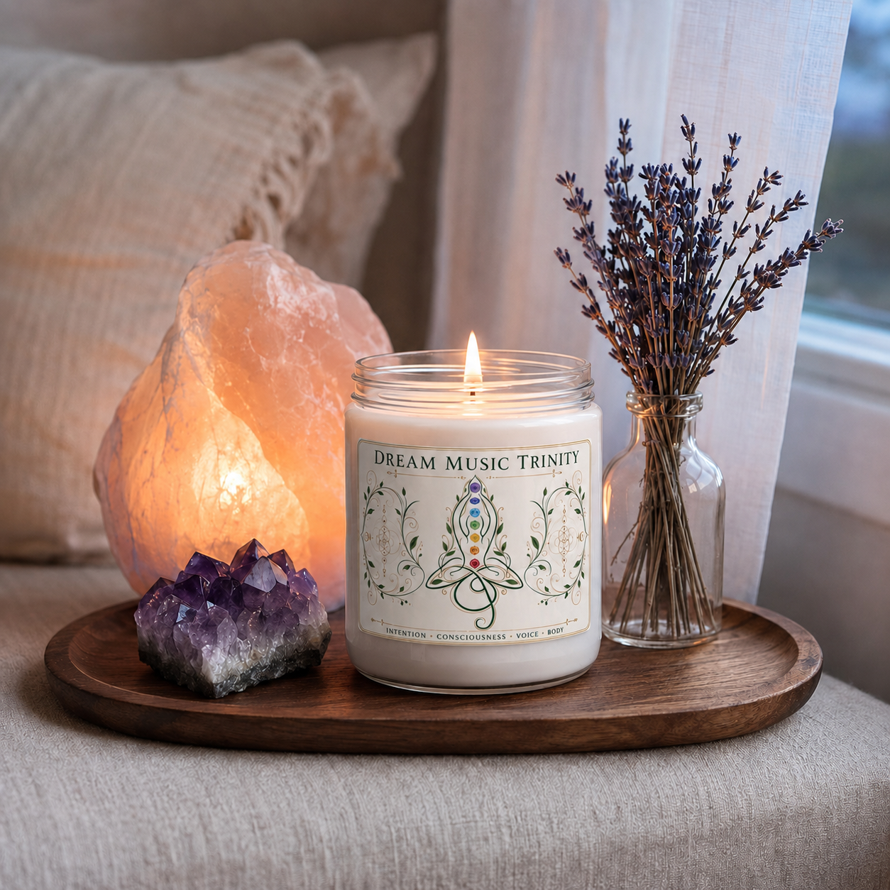 Sacred Chakra Harmony Candle — White Sage and Lavender - Image 4