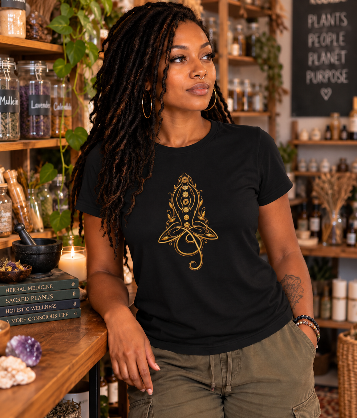 Sacred Chakra Harmony Organic Women’s T-Shirt - Image 5