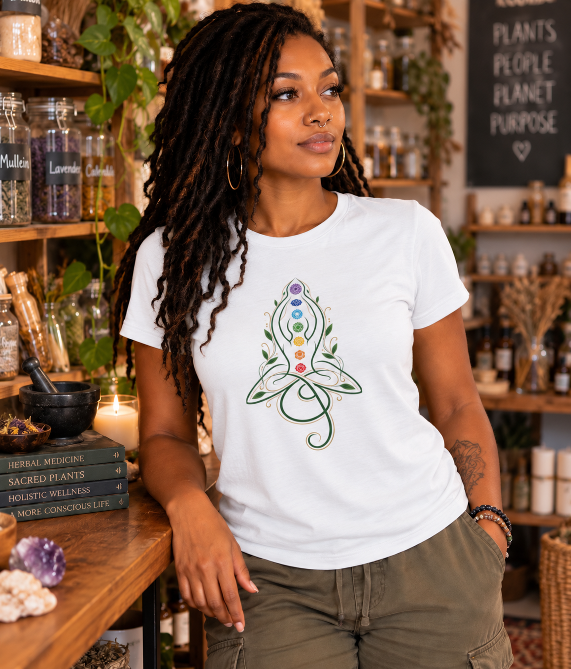 Sacred Chakra Harmony Organic Women’s T-Shirt - Image 3
