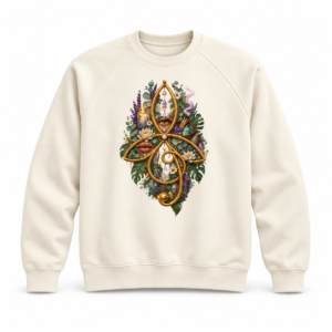 Sacred Botanical Harmony Unisex Organic CVC Fleece Crewneck Sweatshirt